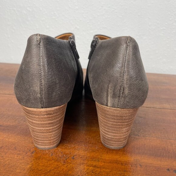 NEW Lucky Brand Tylera Size: 8.5 Leather Wedge Open Toe Bootie - Picture 6 of 13